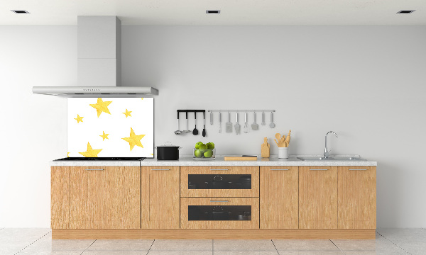 Kitchen splashback Yellow stars