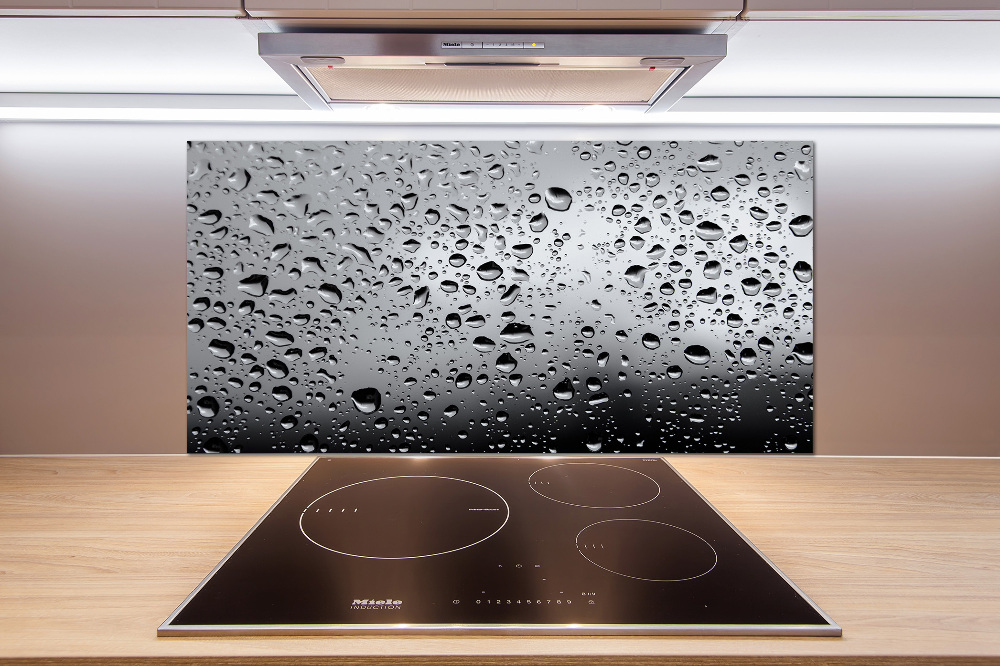 Glass splashback Drops of water