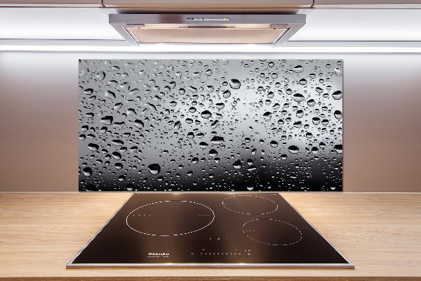 Glass splashback Drops of water