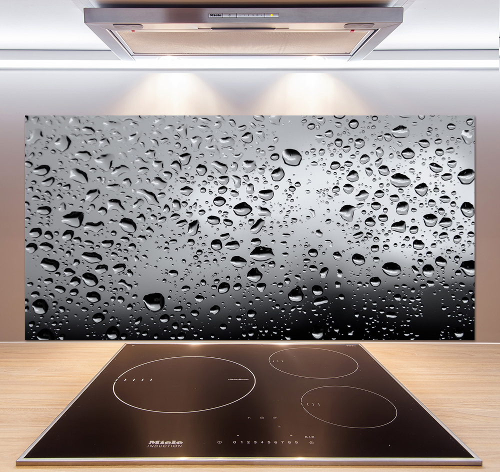 Glass splashback Drops of water