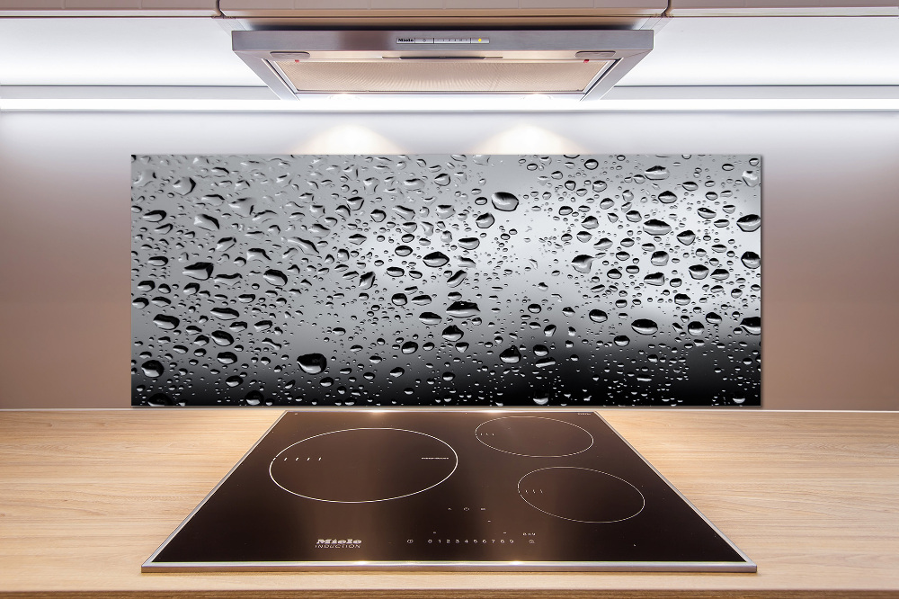 Glass splashback Drops of water