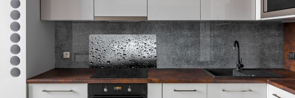 Glass splashback Drops of water