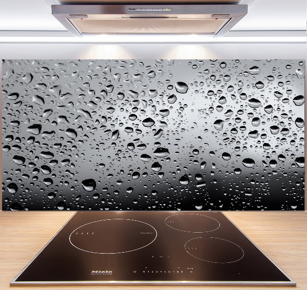 Glass splashback Drops of water