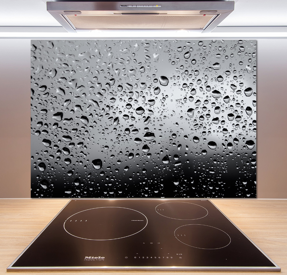 Glass splashback Drops of water