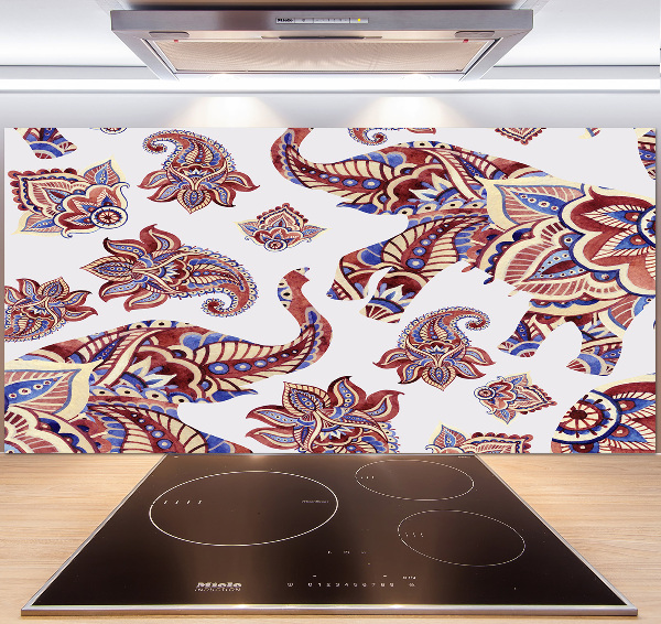 Cooker splashback Elephants ornaments