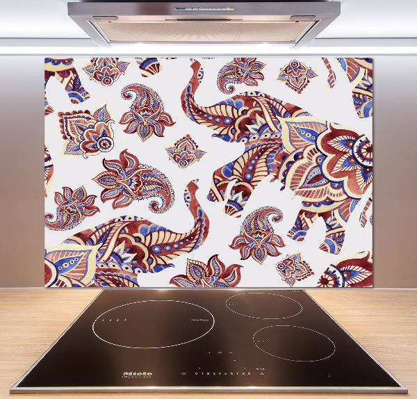 Cooker splashback Elephants ornaments