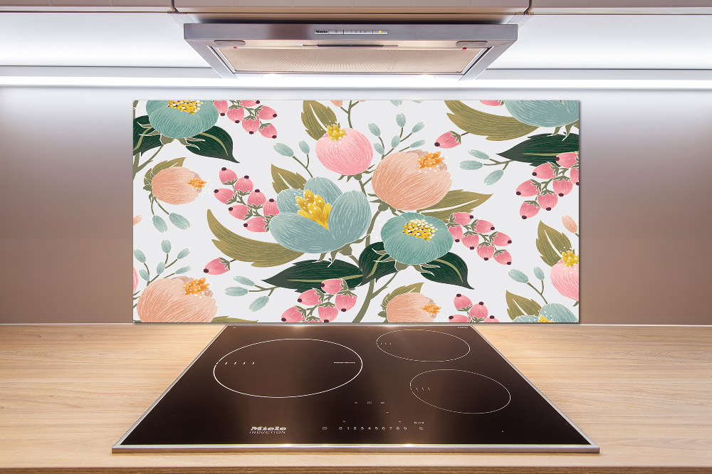 Cooker splashback Floral pattern