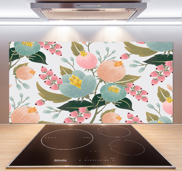 Cooker splashback Floral pattern