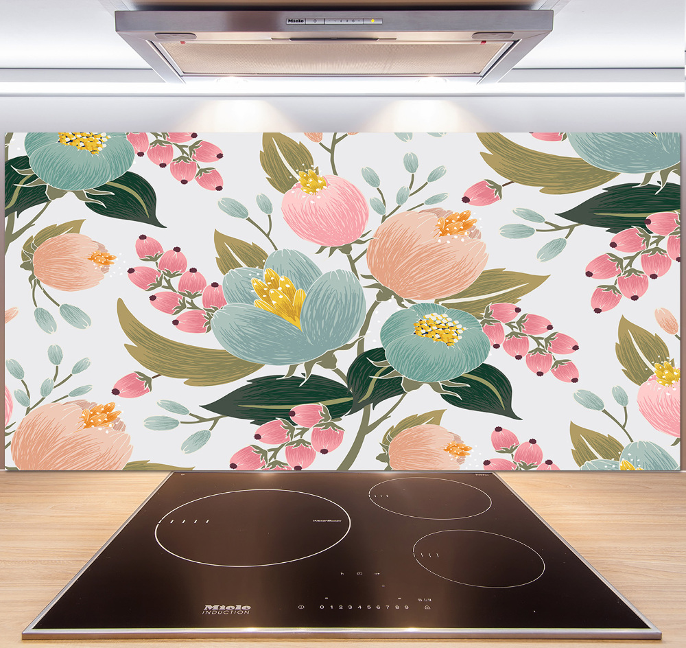 Cooker splashback Floral pattern