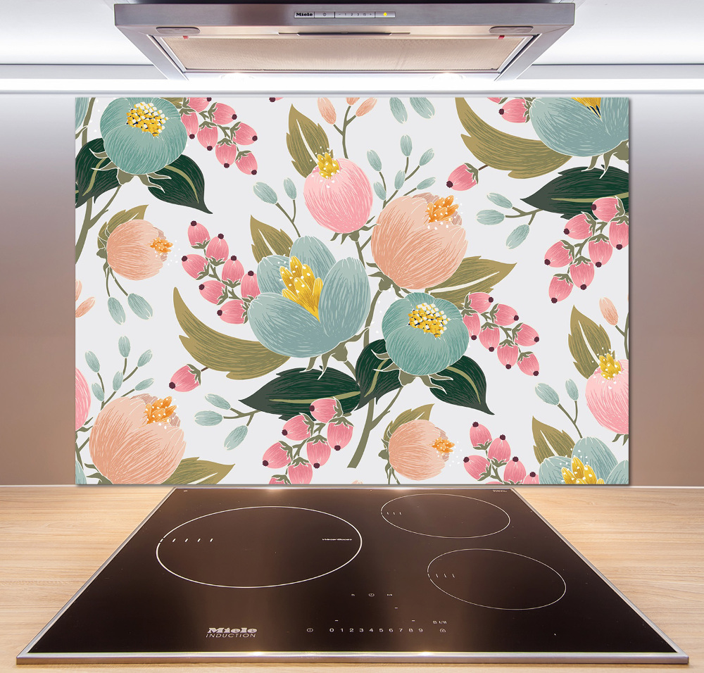 Cooker splashback Floral pattern