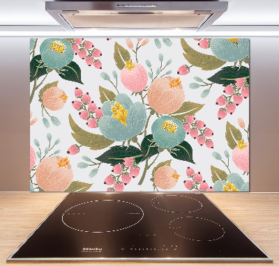 Cooker splashback Floral pattern