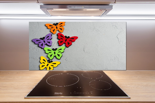 Cooker splashback Colorful butterflies