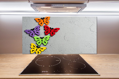 Cooker splashback Colorful butterflies