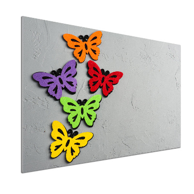 Cooker splashback Colorful butterflies