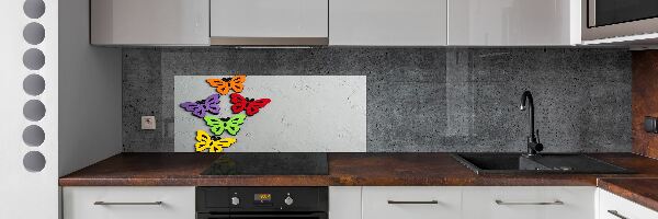 Cooker splashback Colorful butterflies