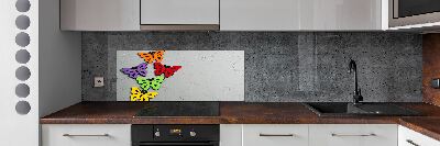 Cooker splashback Colorful butterflies