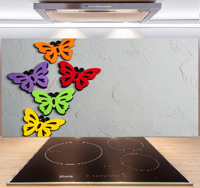 Cooker splashback Colorful butterflies