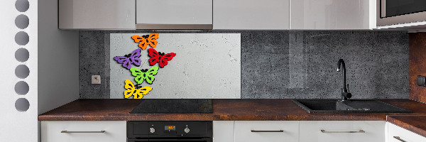 Cooker splashback Colorful butterflies