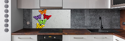 Cooker splashback Colorful butterflies