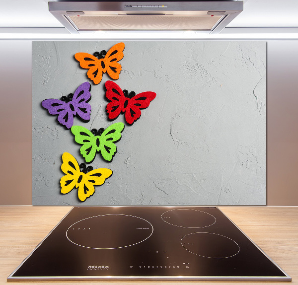 Cooker splashback Colorful butterflies