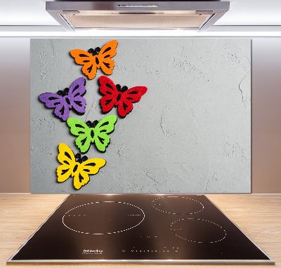 Cooker splashback Colorful butterflies