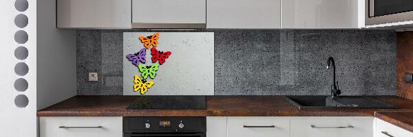 Cooker splashback Colorful butterflies