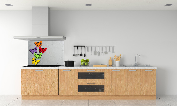 Cooker splashback Colorful butterflies