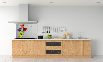 Cooker splashback Colorful butterflies