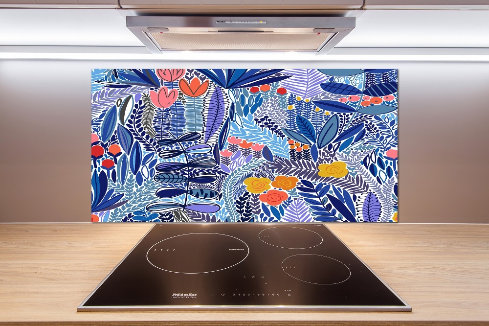 Cooker splashback Floral pattern