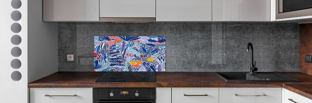 Cooker splashback Floral pattern