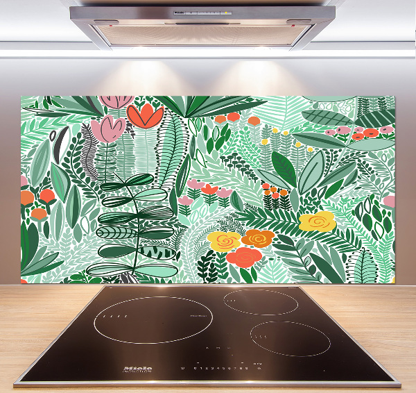 Kitchen wall panels Floral pattern