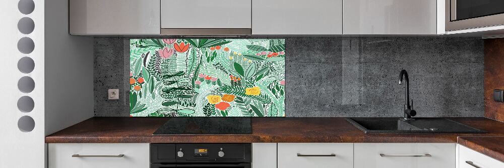 Kitchen wall panels Floral pattern