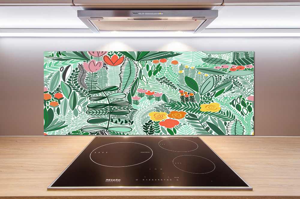 Kitchen wall panels Floral pattern