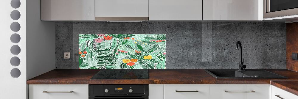 Kitchen wall panels Floral pattern