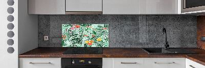 Kitchen wall panels Floral pattern