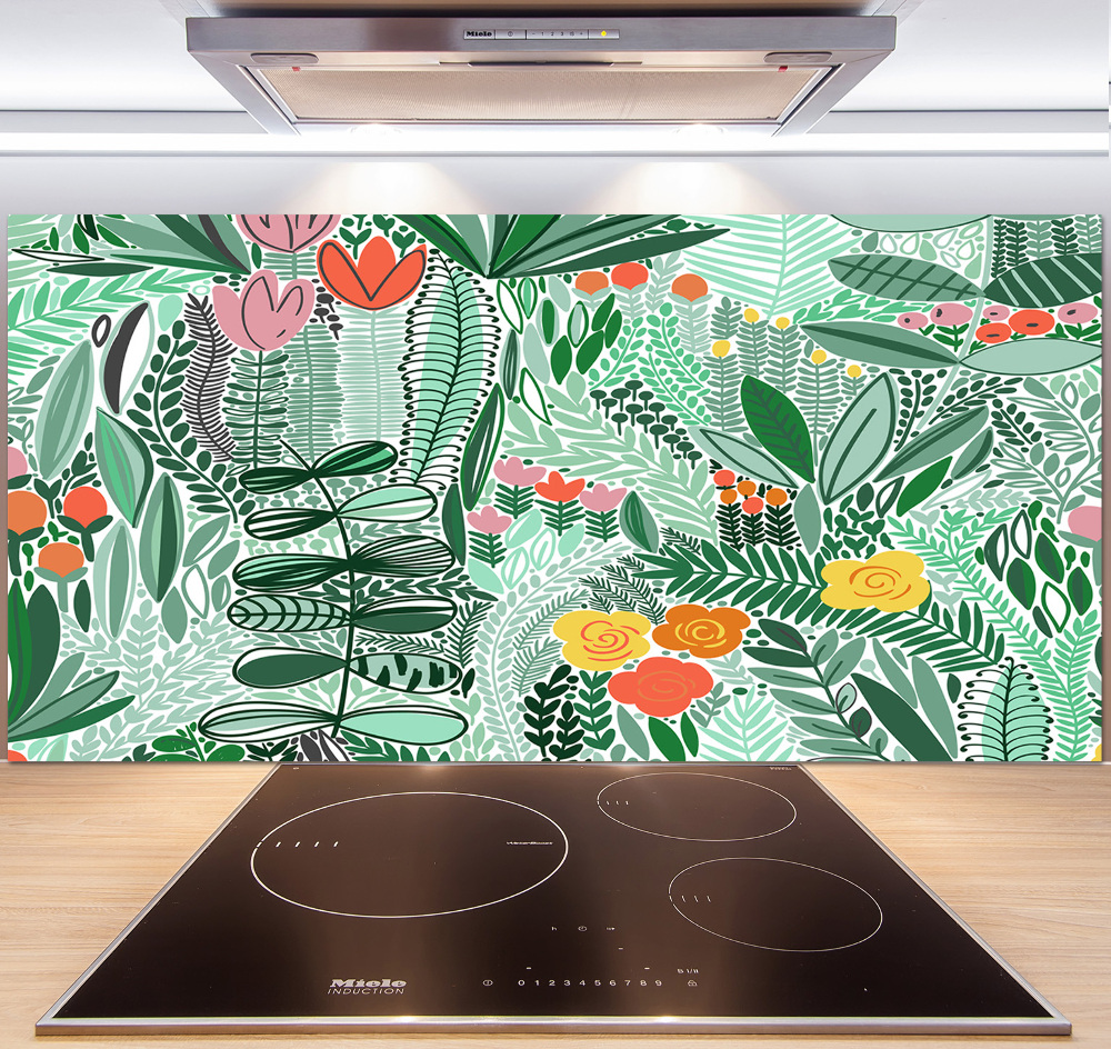 Kitchen wall panels Floral pattern