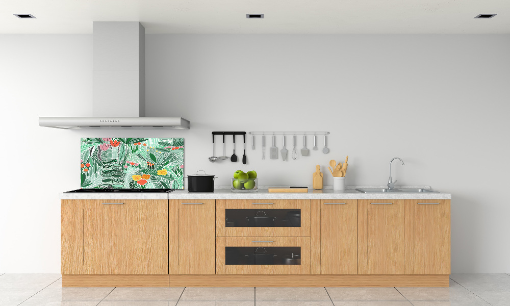 Kitchen wall panels Floral pattern