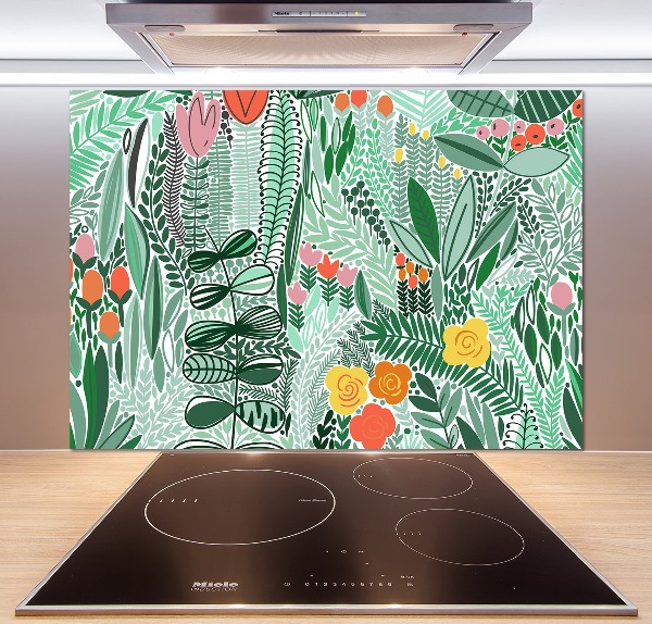 Kitchen wall panels Floral pattern