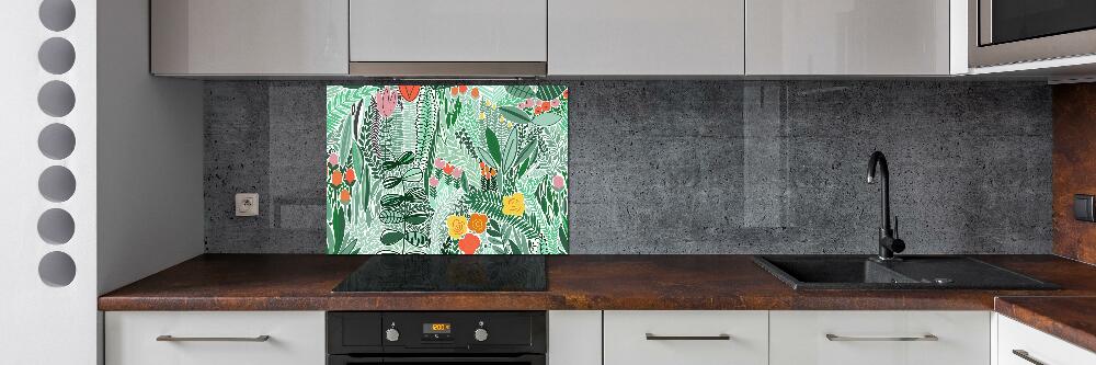 Kitchen wall panels Floral pattern