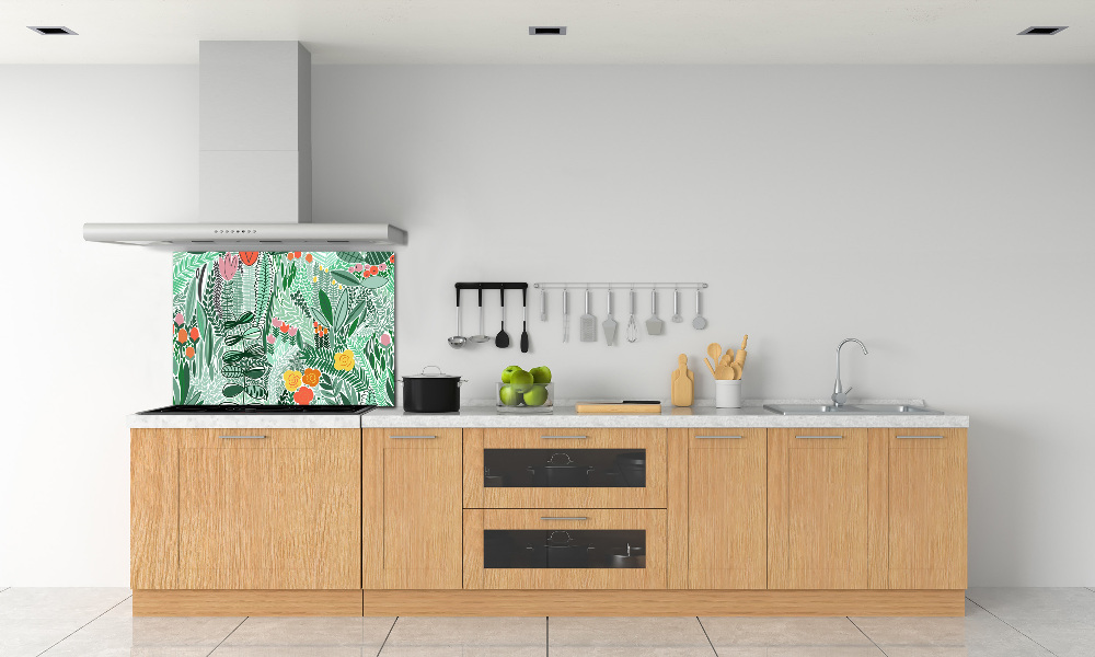 Kitchen wall panels Floral pattern