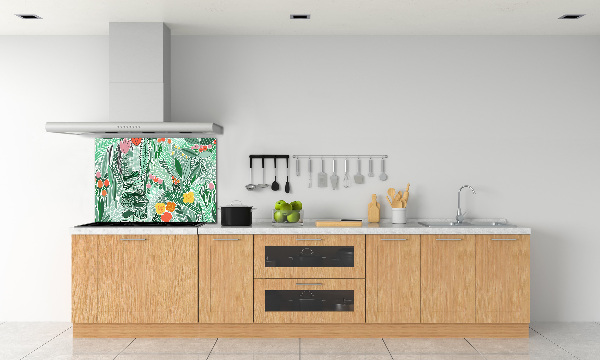 Kitchen wall panels Floral pattern