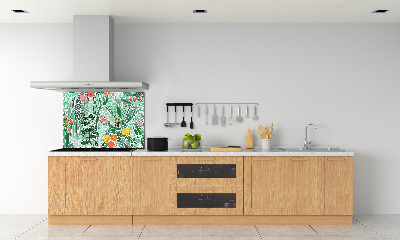 Kitchen wall panels Floral pattern