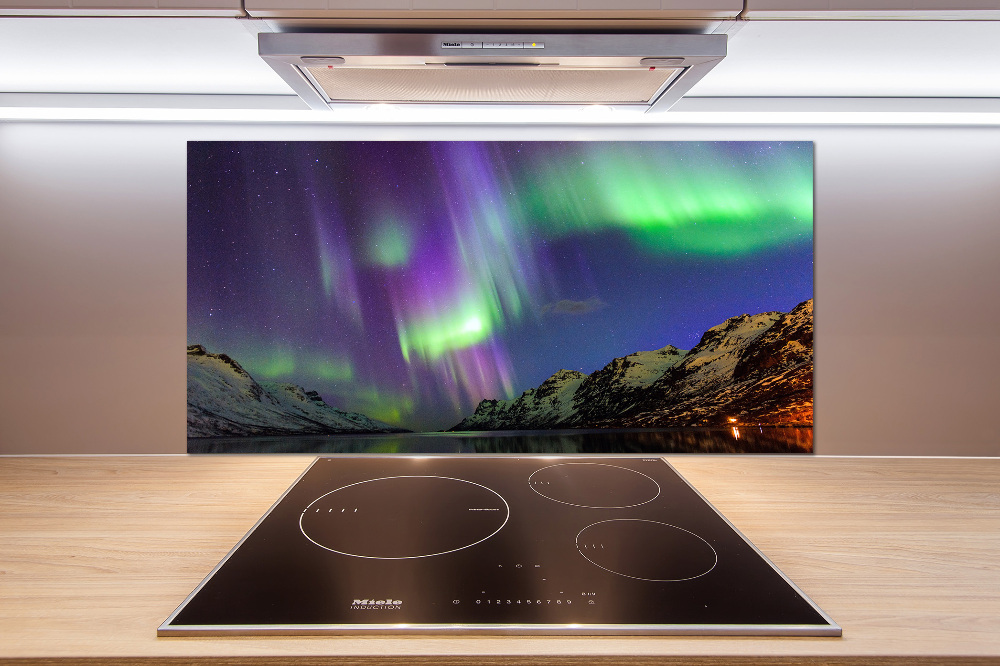 Kitchen splashback Northern lights