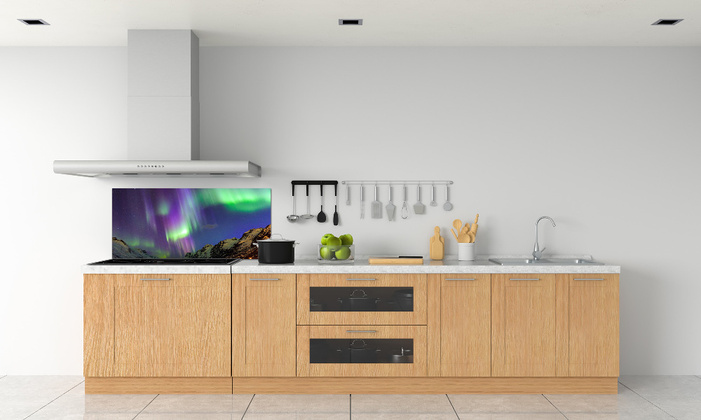 Kitchen splashback Northern lights