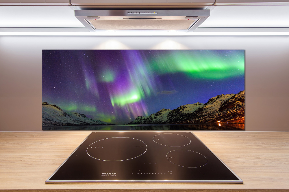 Kitchen splashback Northern lights