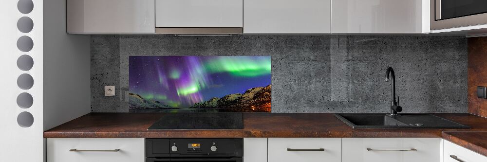 Kitchen splashback Northern lights