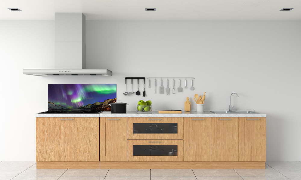 Kitchen splashback Northern lights