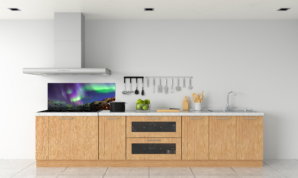 Kitchen splashback Northern lights