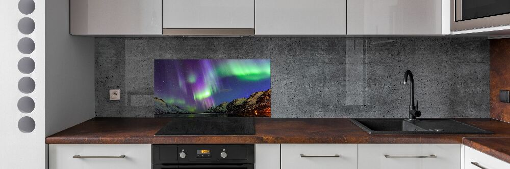 Kitchen splashback Northern lights