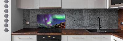 Kitchen splashback Northern lights